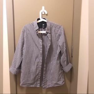 H&M Navy and White Button Up